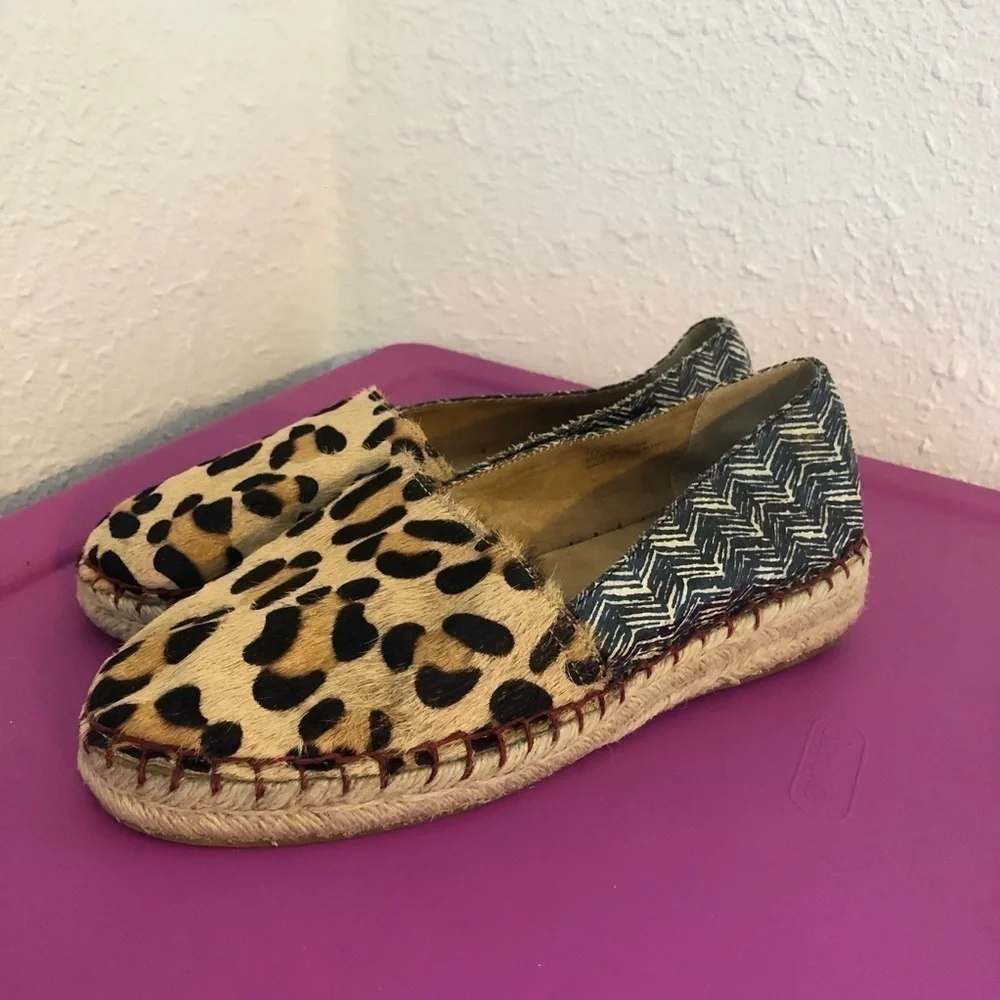 Soft Surroundings Leopard Calf Hair Espadrille Shoes 9